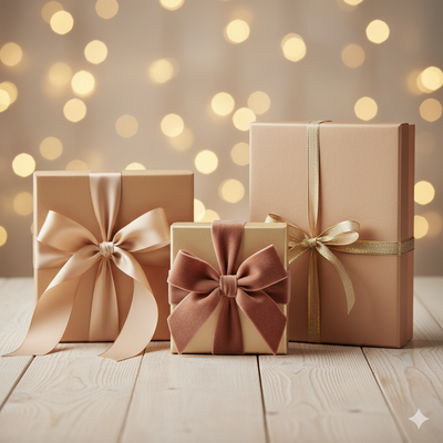 Top 10 Ideias de Laços e Fitas para Valorizar Caixas de Presente Rígidas neste Natal